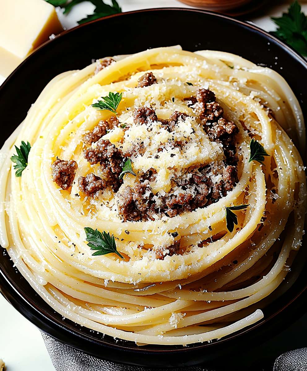 Garlic Butter Beef Linguine