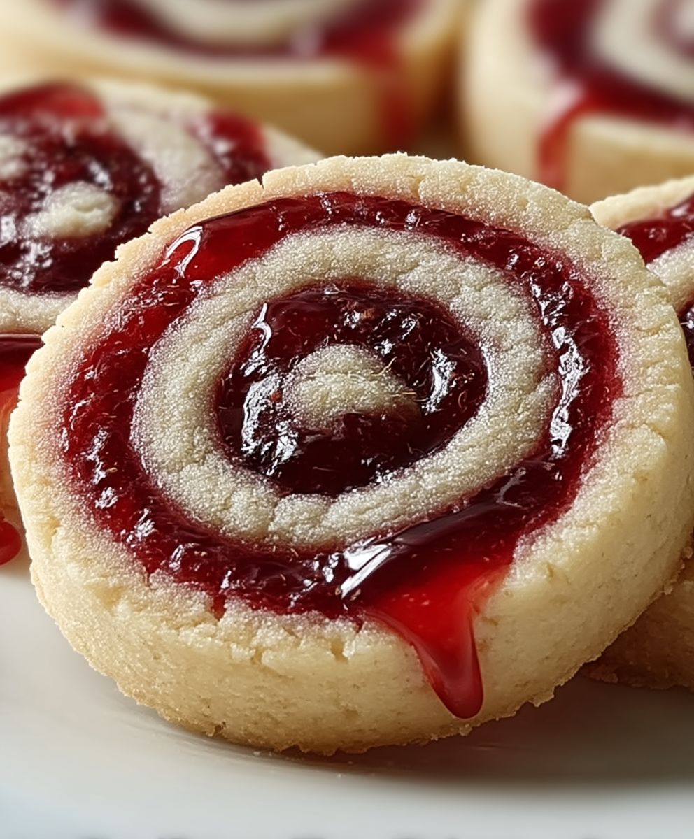 Raspberry swirl shortbread