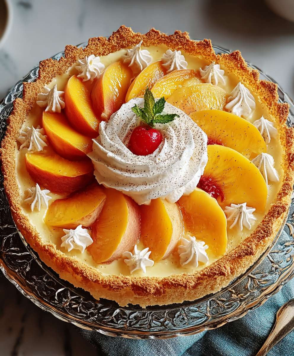 Peach chiffon cake