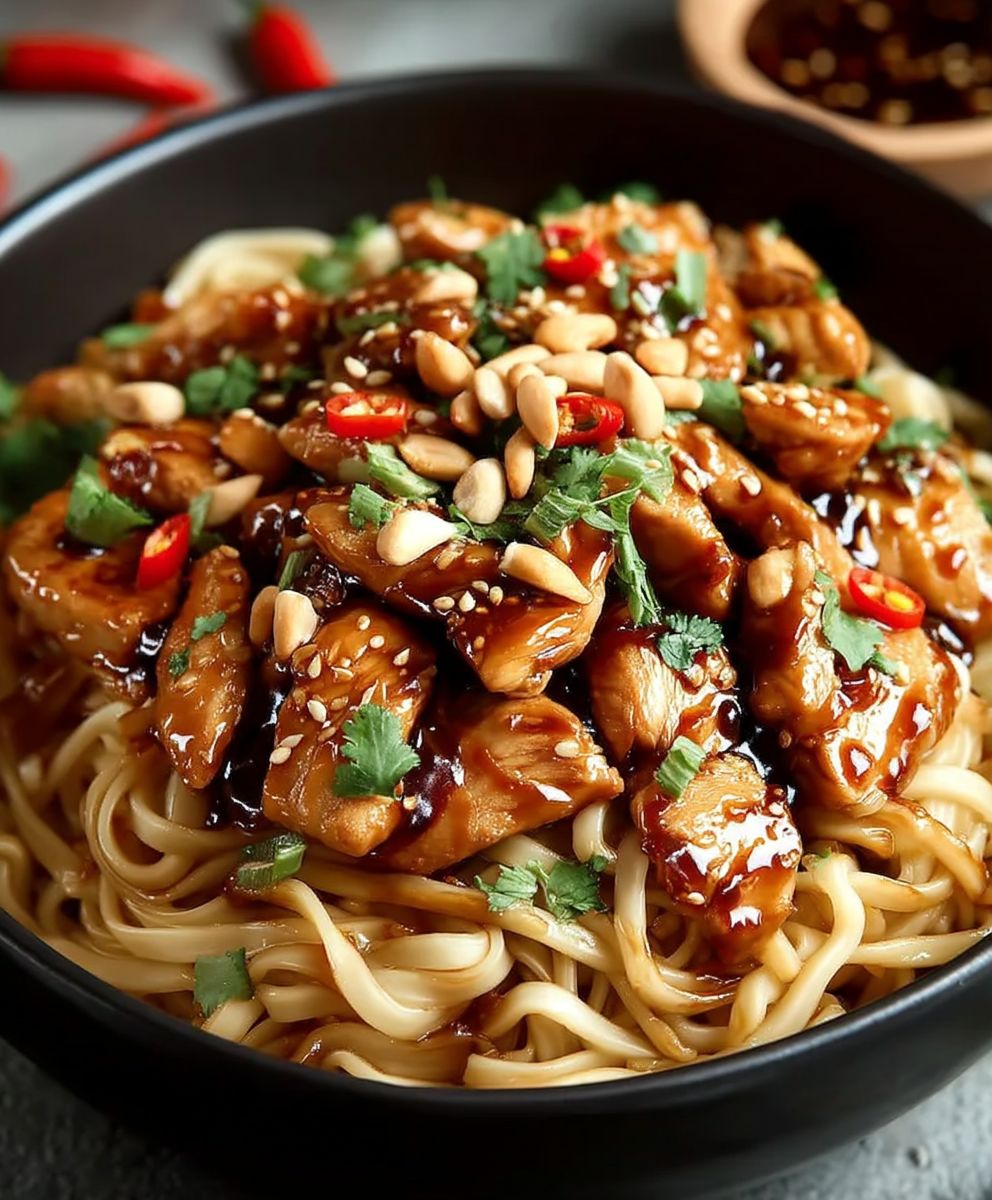 Kung Pao Chicken Noodles