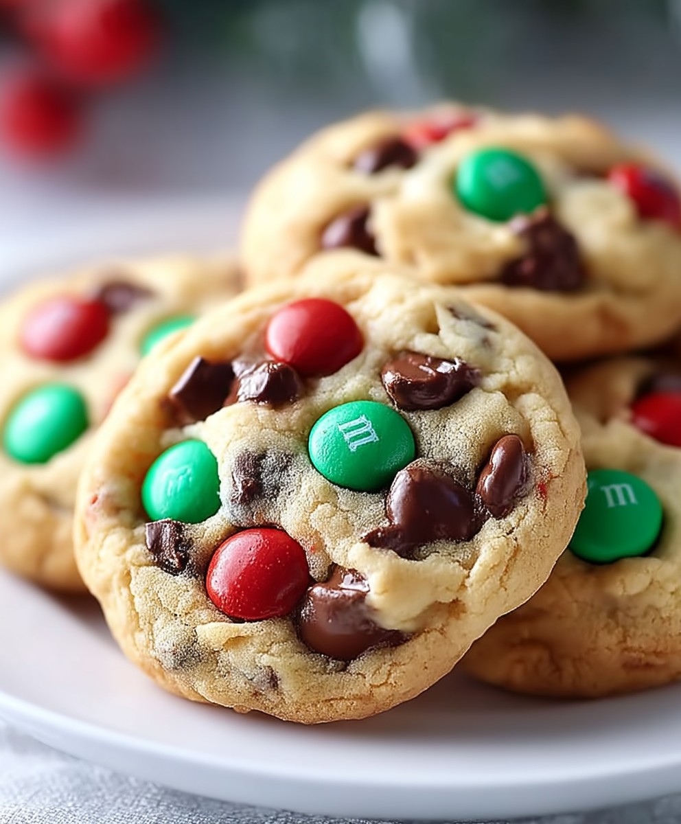 Christmas M and M cookies