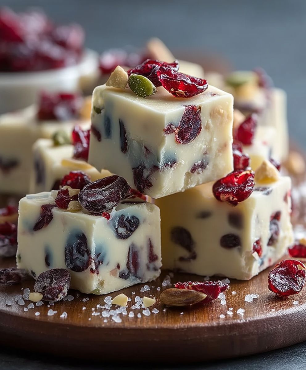 Cranberry White Chocolate Fudge