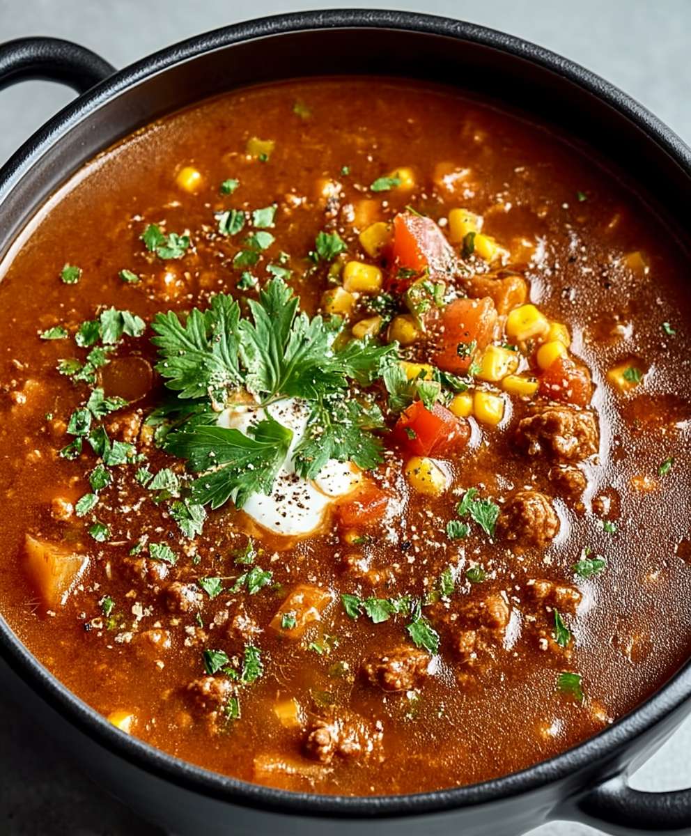 Ground Beef Enchilada Soup