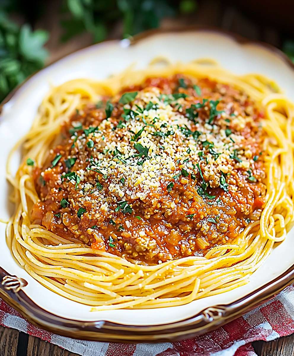 Tempeh Bolognese Spaghetti Sauce