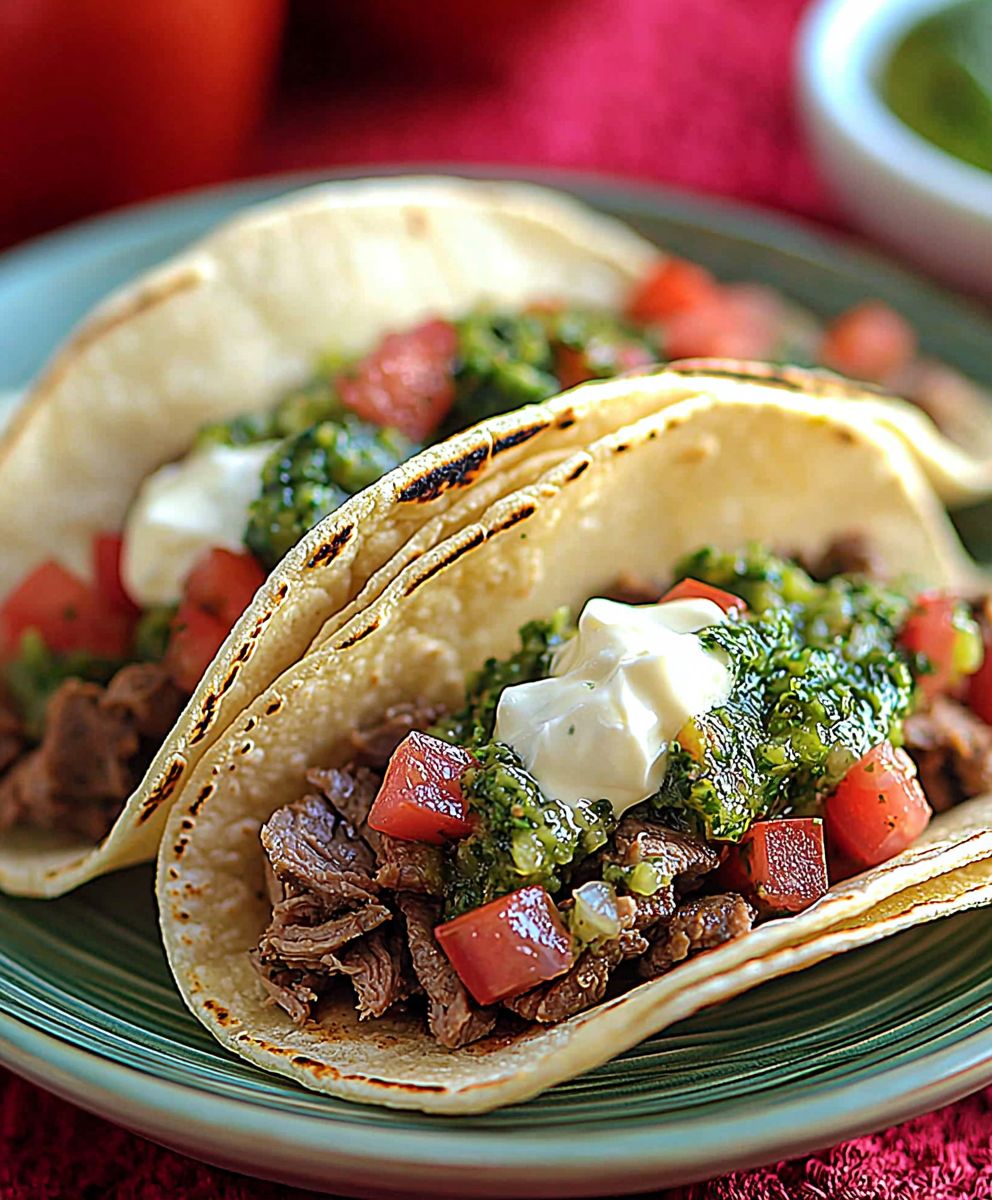 Salsa Verde Beef Tacos