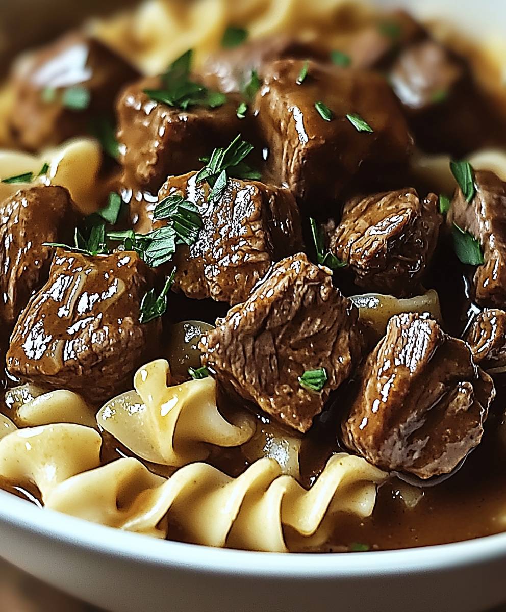 Beef Tips and Noodles
