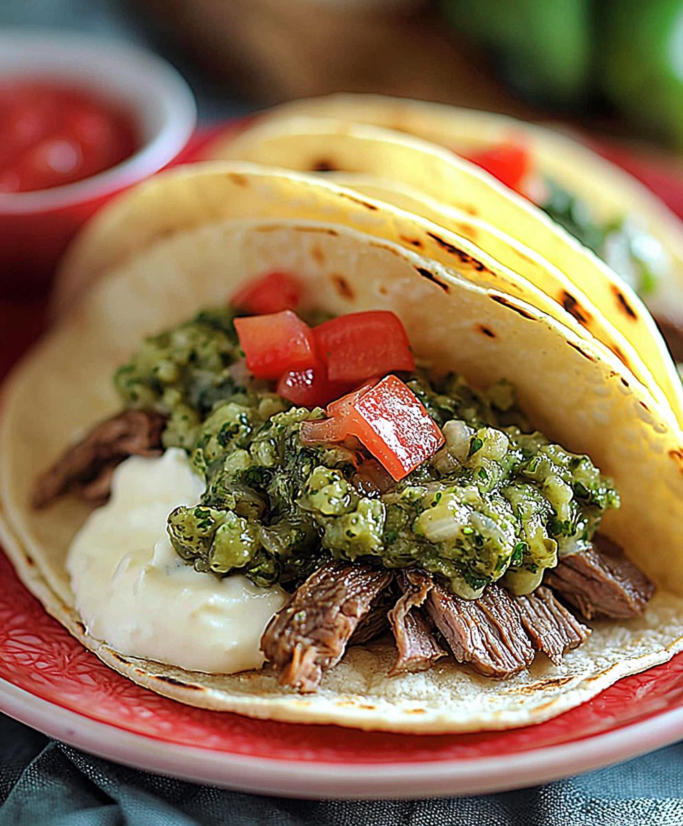 Salsa Verde Beef Tacos