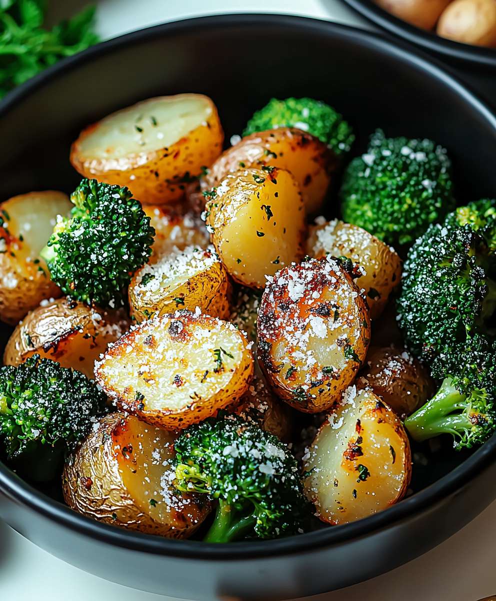 Parmesan Potatoes and Broccoli