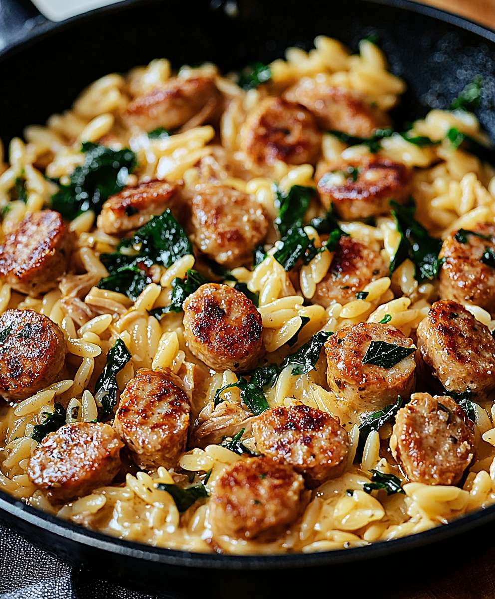 Chicken Sausage Orzo Skillet