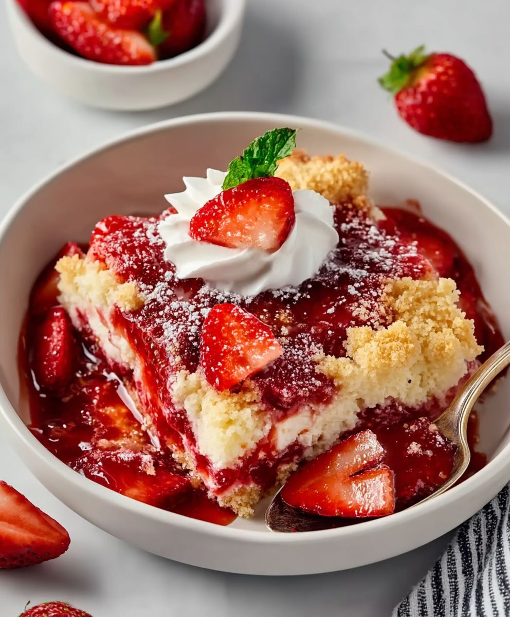 Strawberry Cheesecake Dump Cake