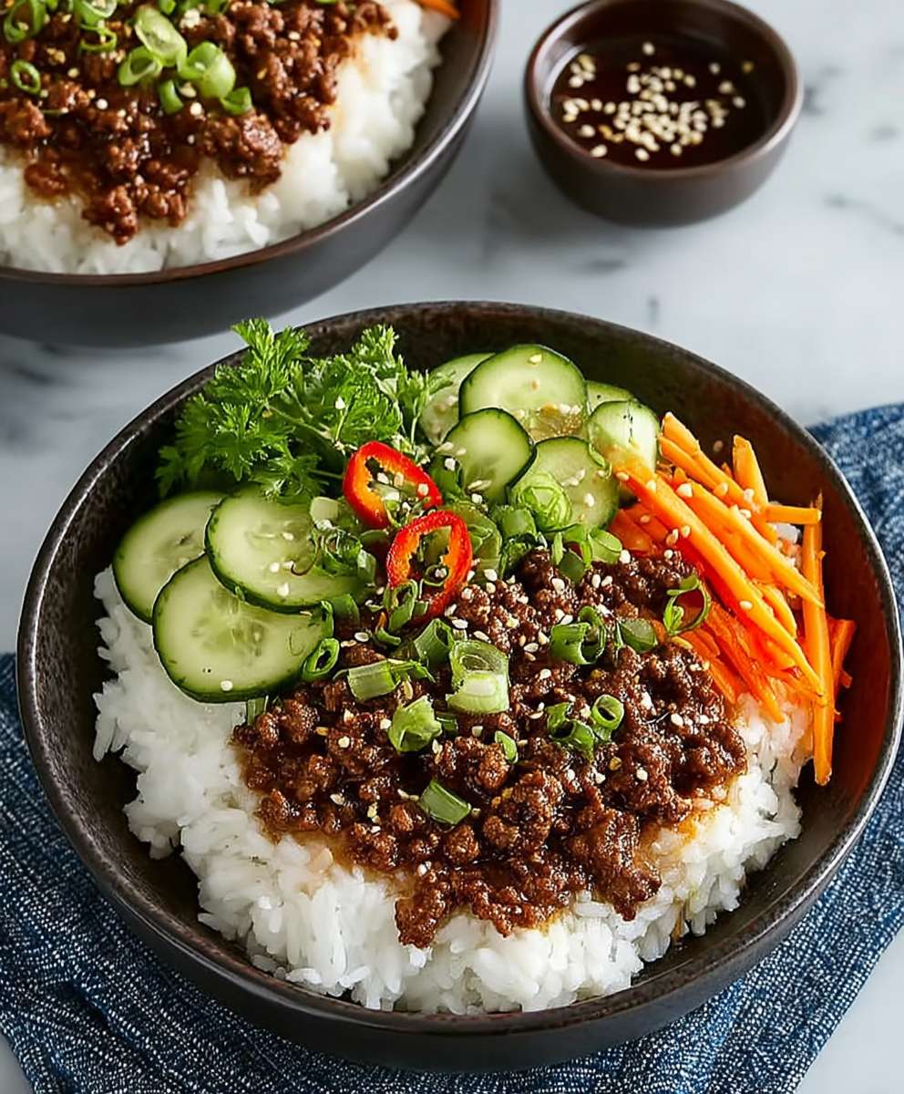 Korean ground beef bowl