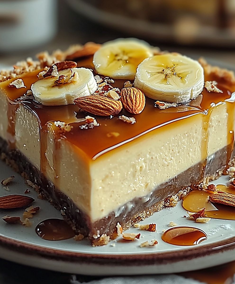 Almond Crust Banana Cheesecake