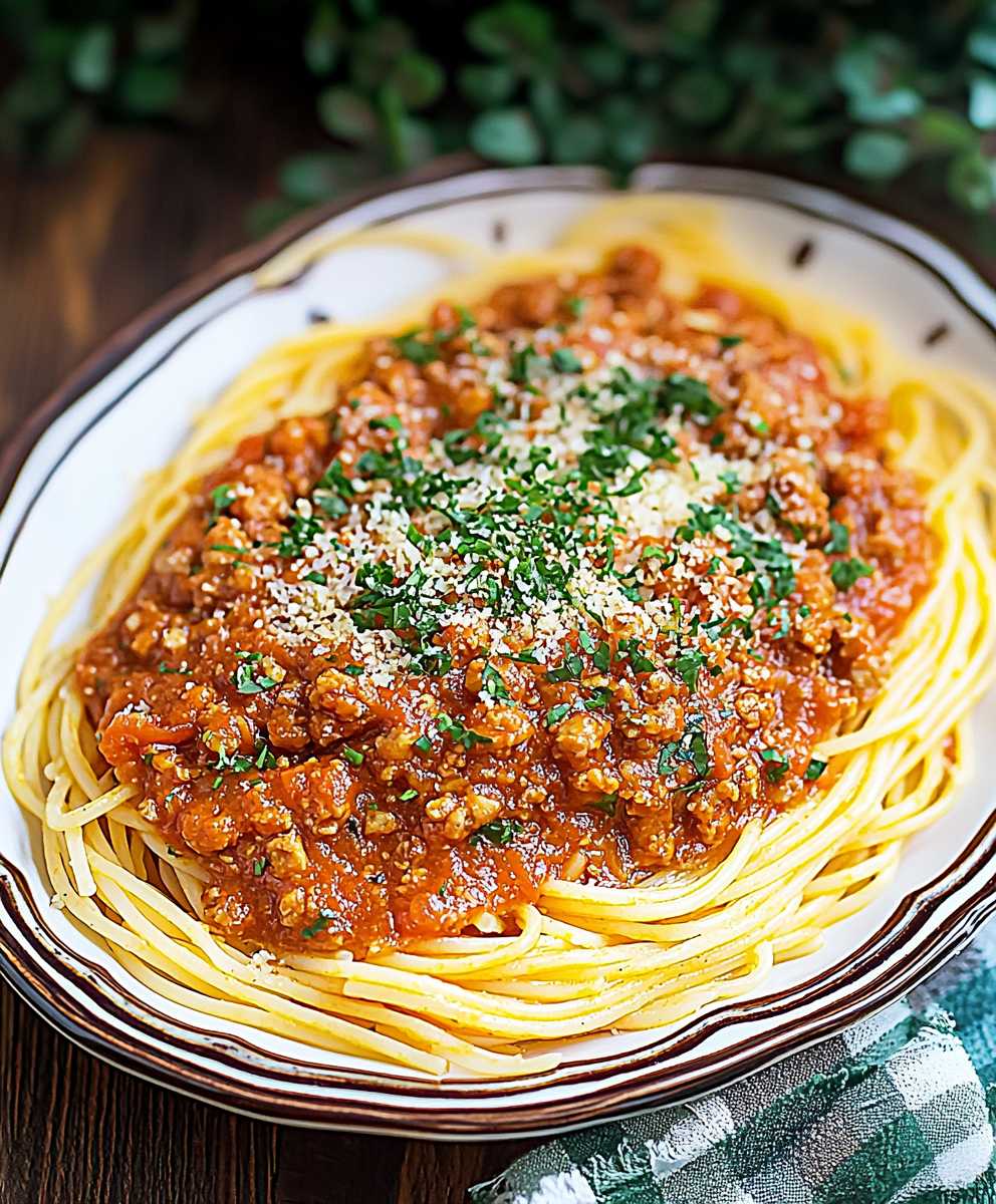 Tempeh Bolognese Spaghetti Sauce