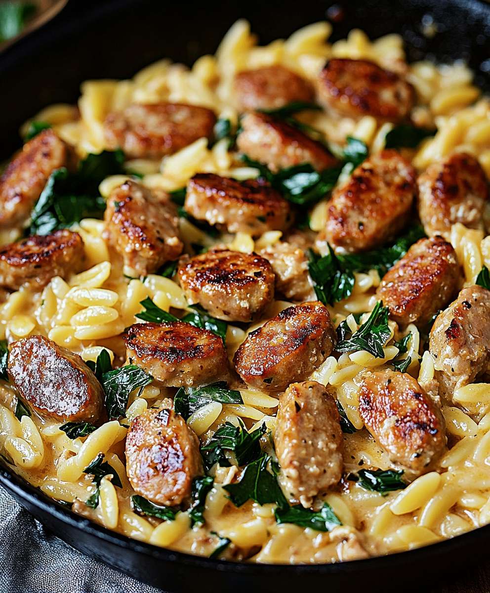 Chicken Sausage Orzo Skillet