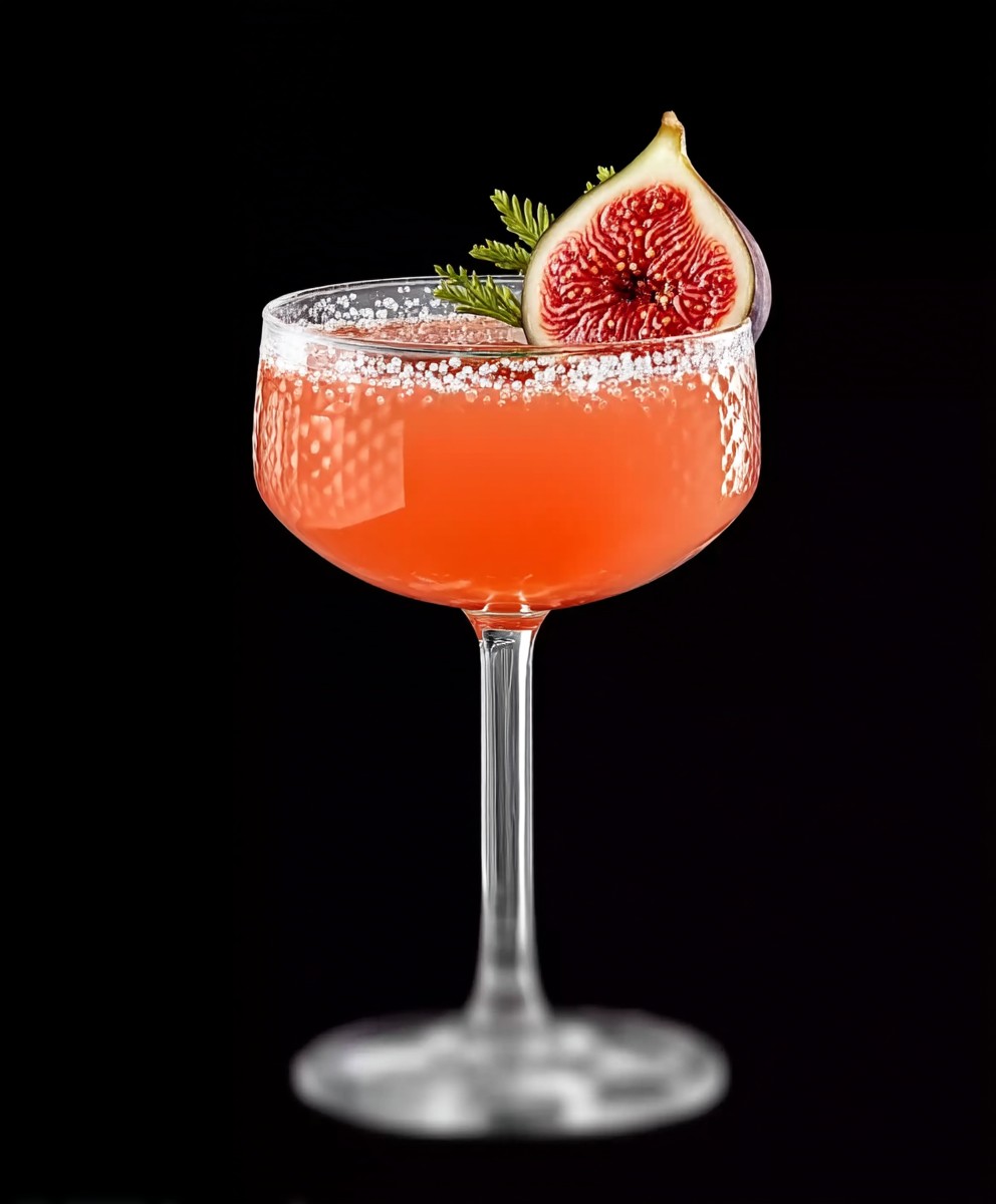 Fig bellini cocktail