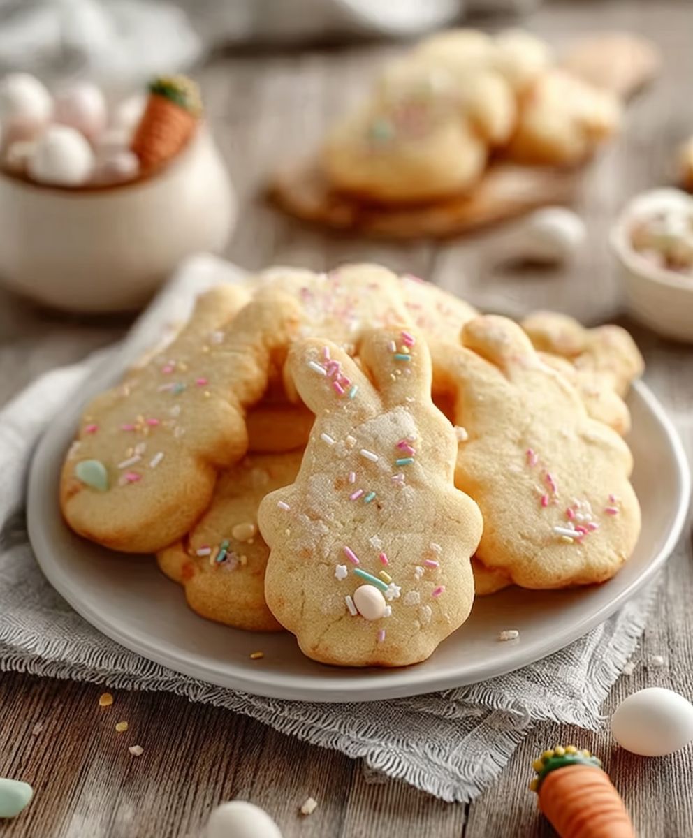 Bunny shaped sugar cookies
