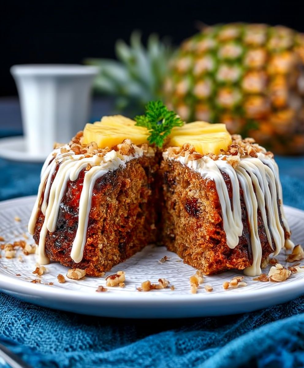Pineapple walnut cake