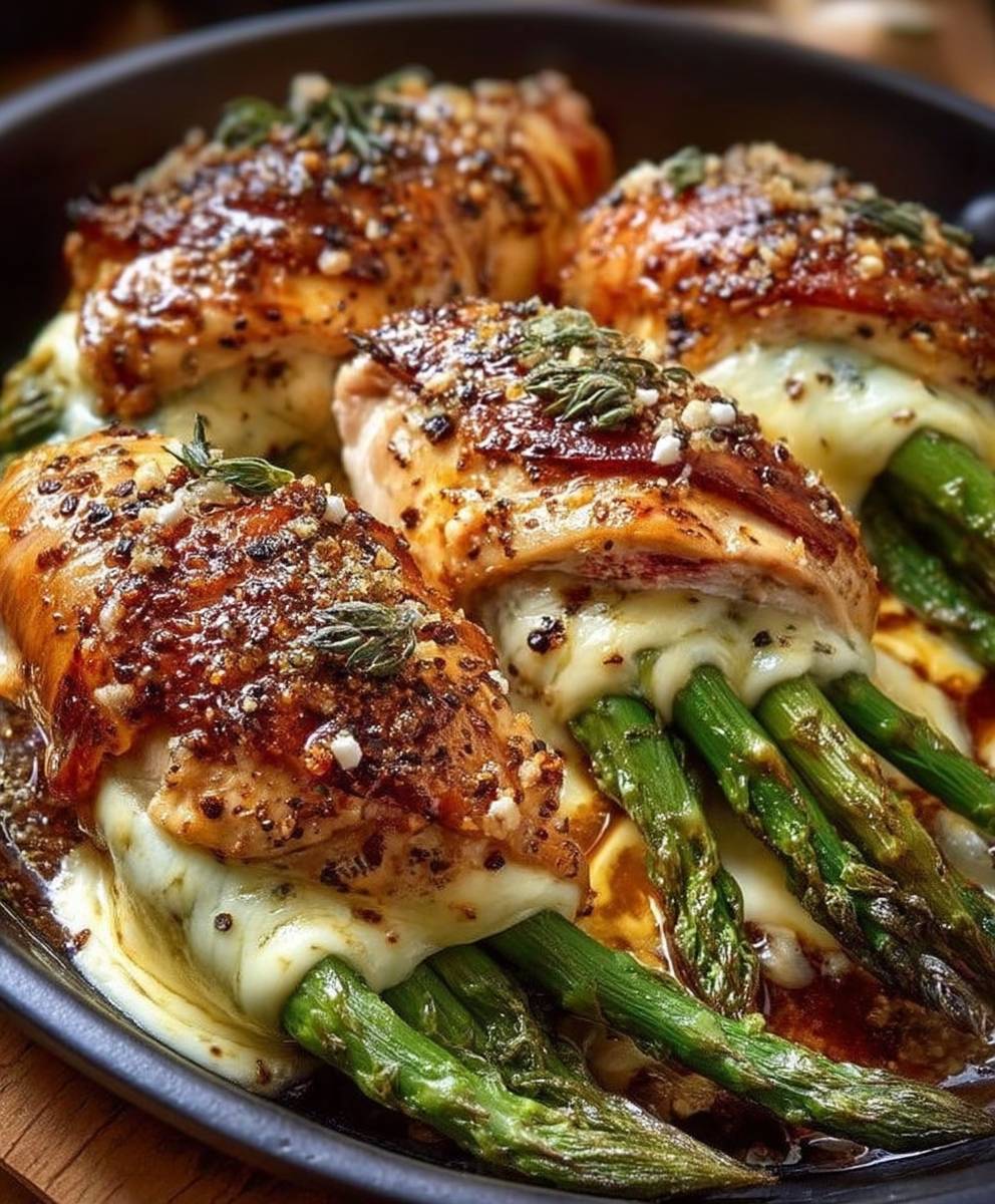 Asparagus stuffed chicken