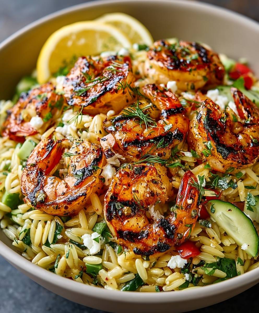 Lemon Herb Orzo Shrimp