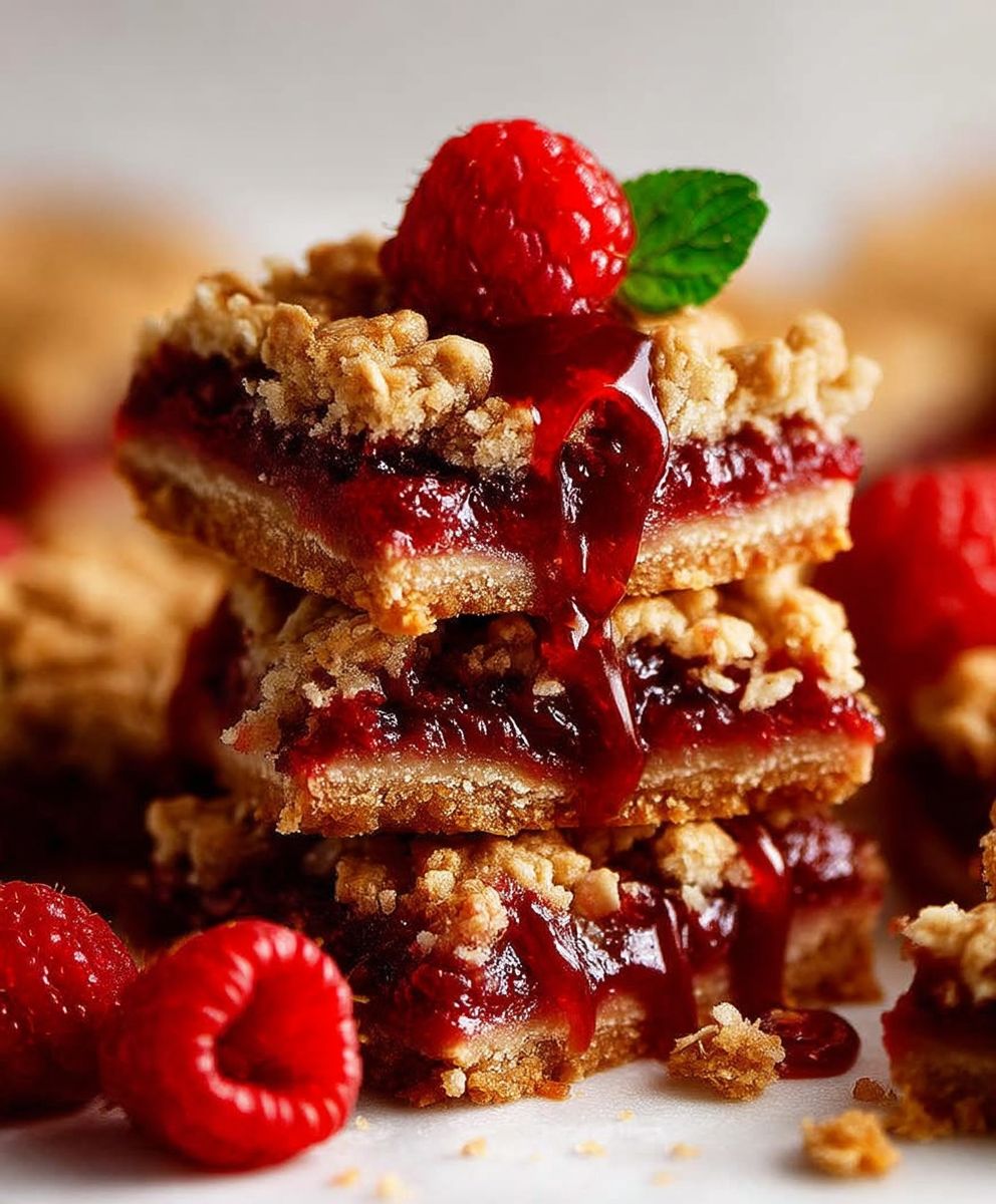 Raspberry Jam Oat Bars