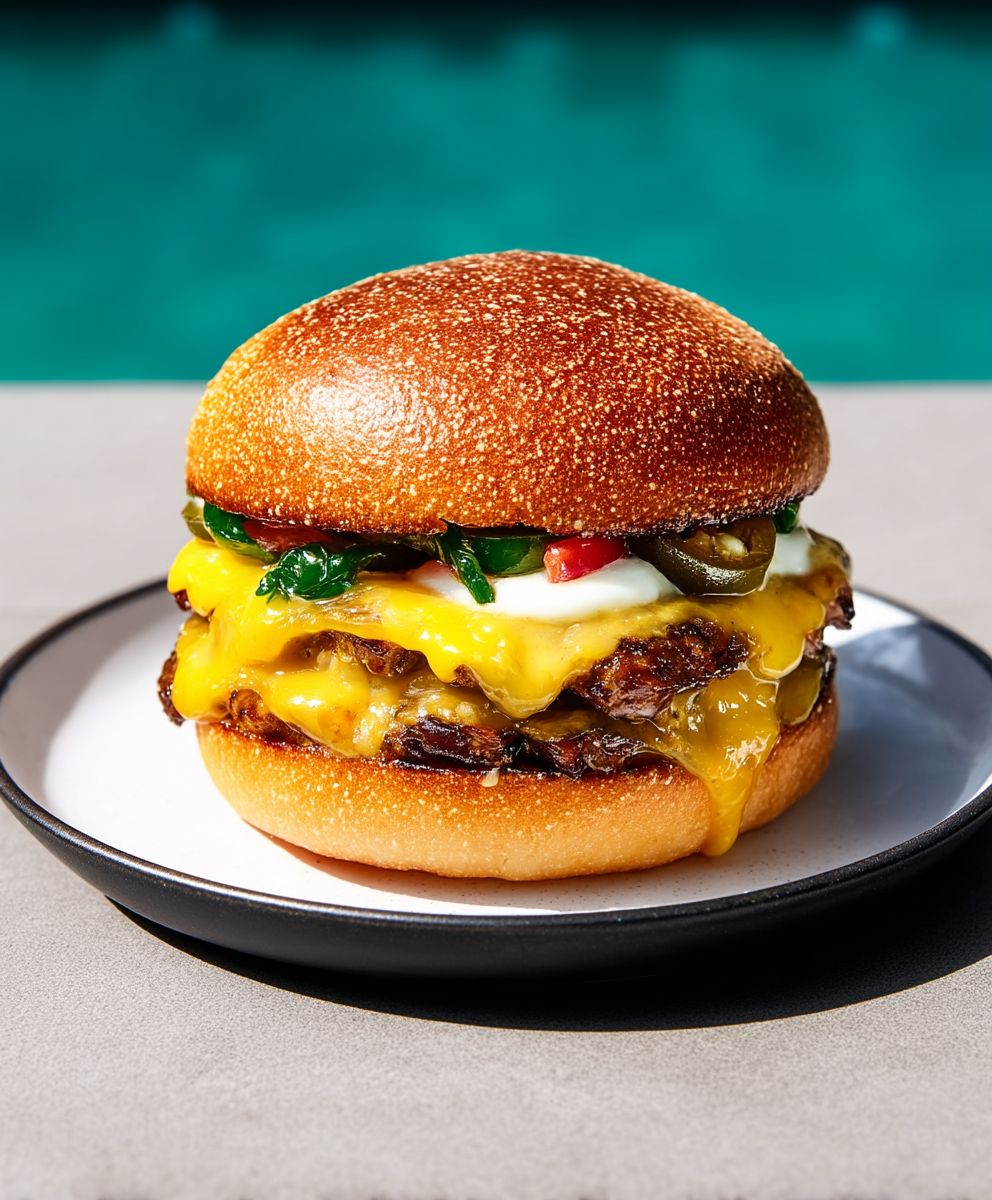 Green Chile Cheeseburger