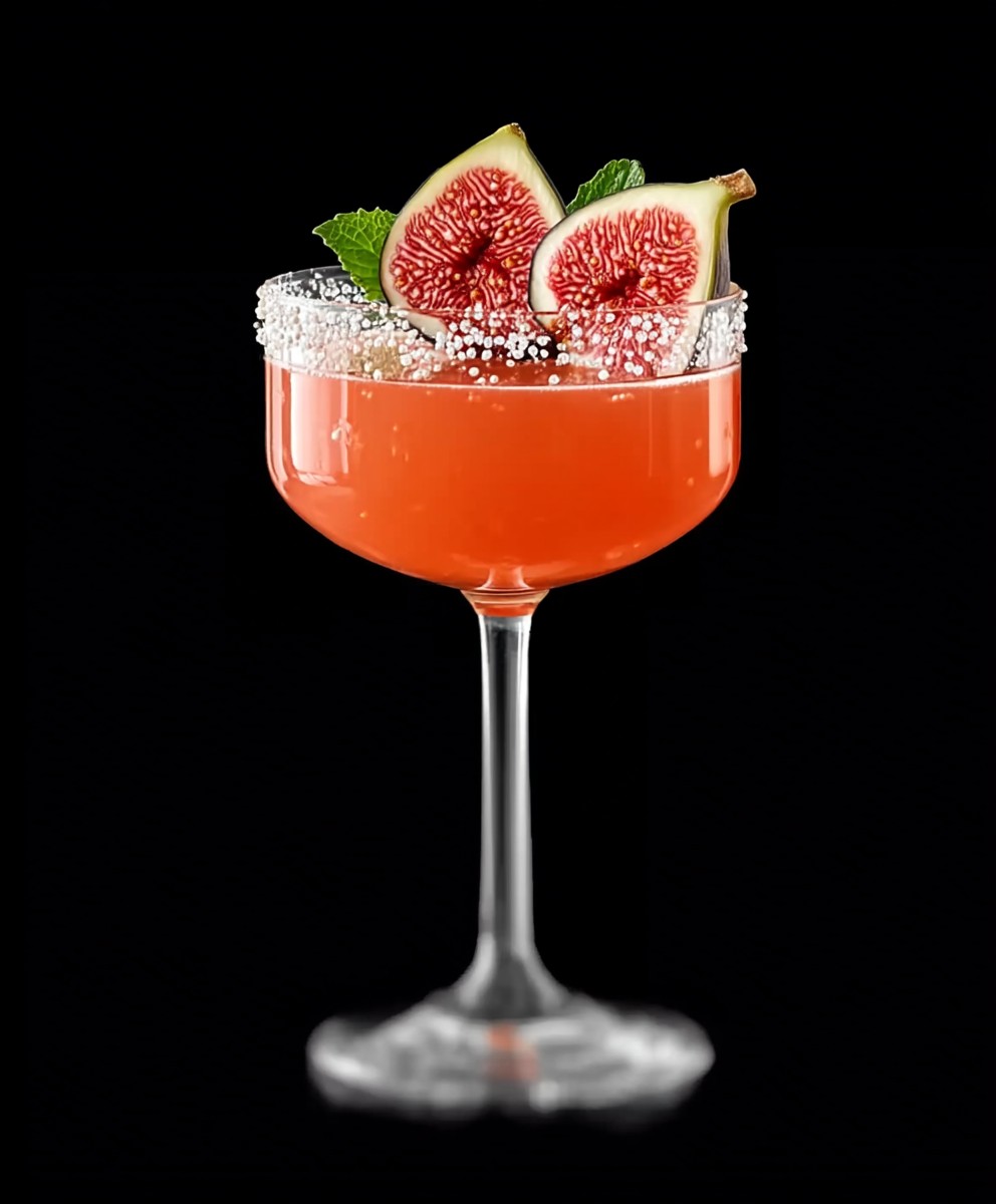 Fig bellini cocktail