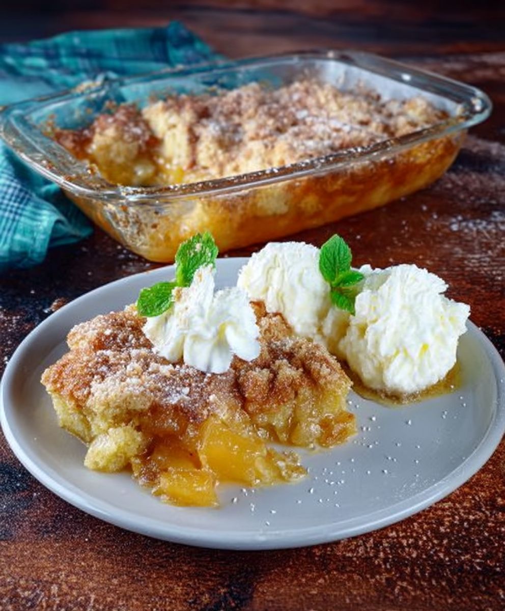 Gooey Butter Peach Cobbler