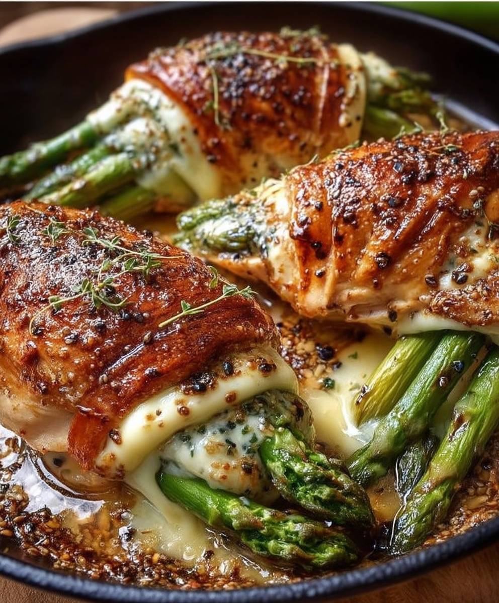 Asparagus stuffed chicken