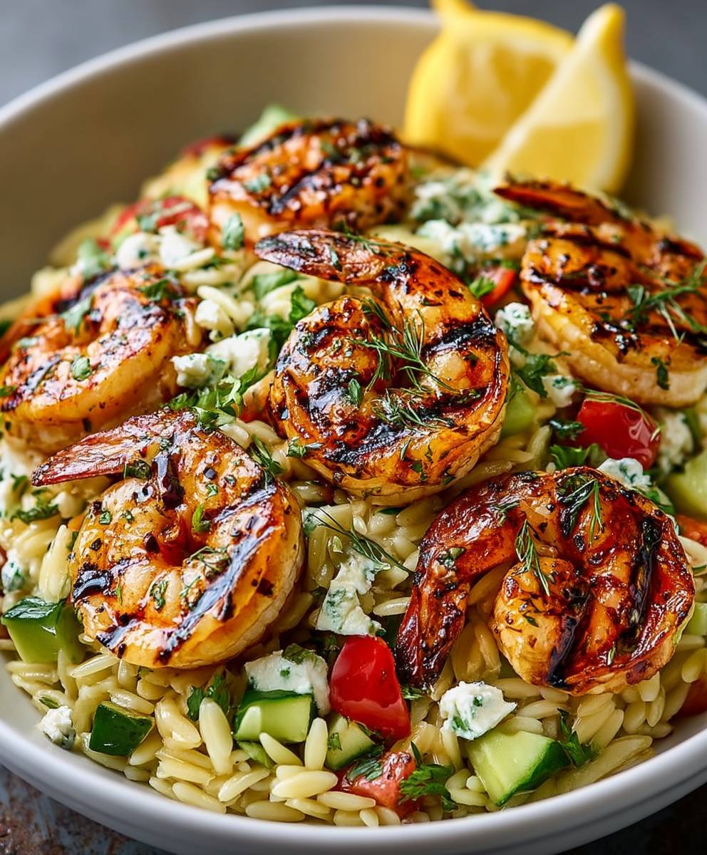 Lemon Herb Orzo Shrimp