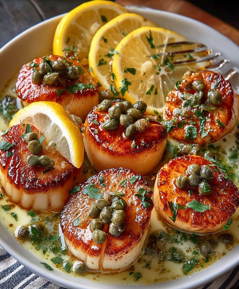 Seared Scallops Lemon Caper