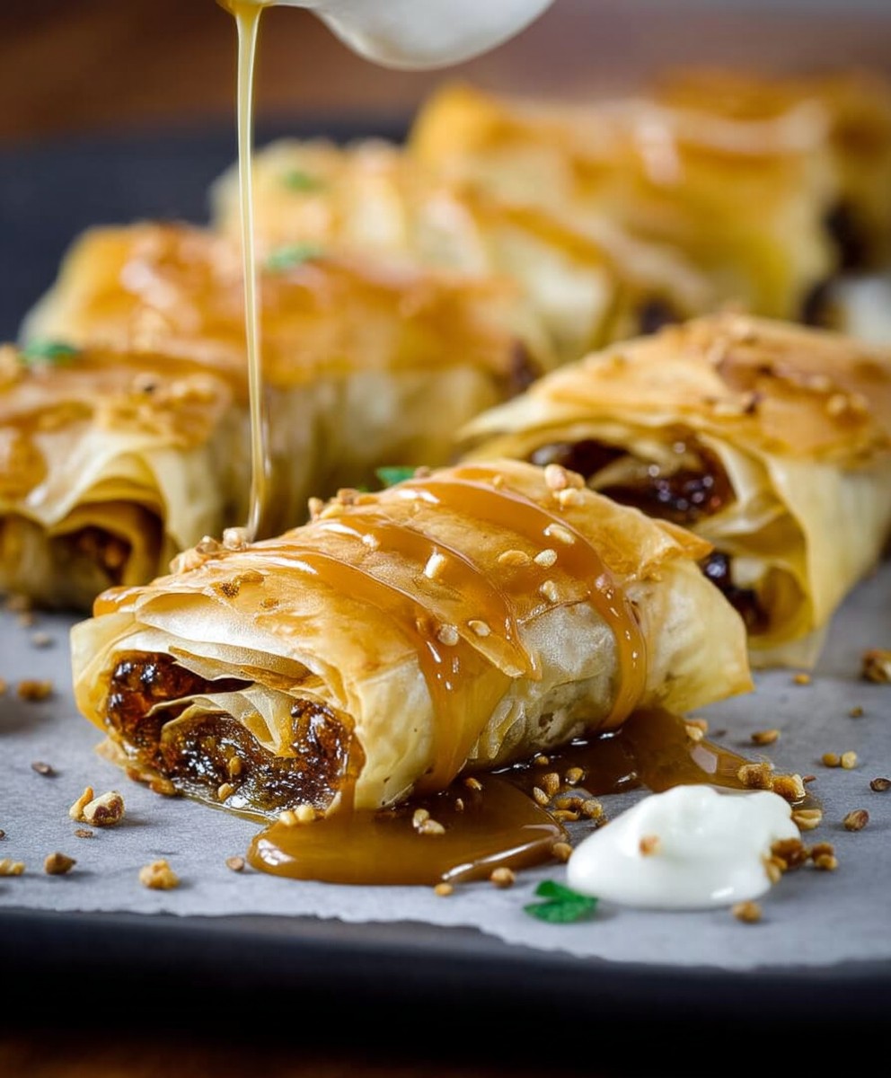 Tahini Phyllo Rolls