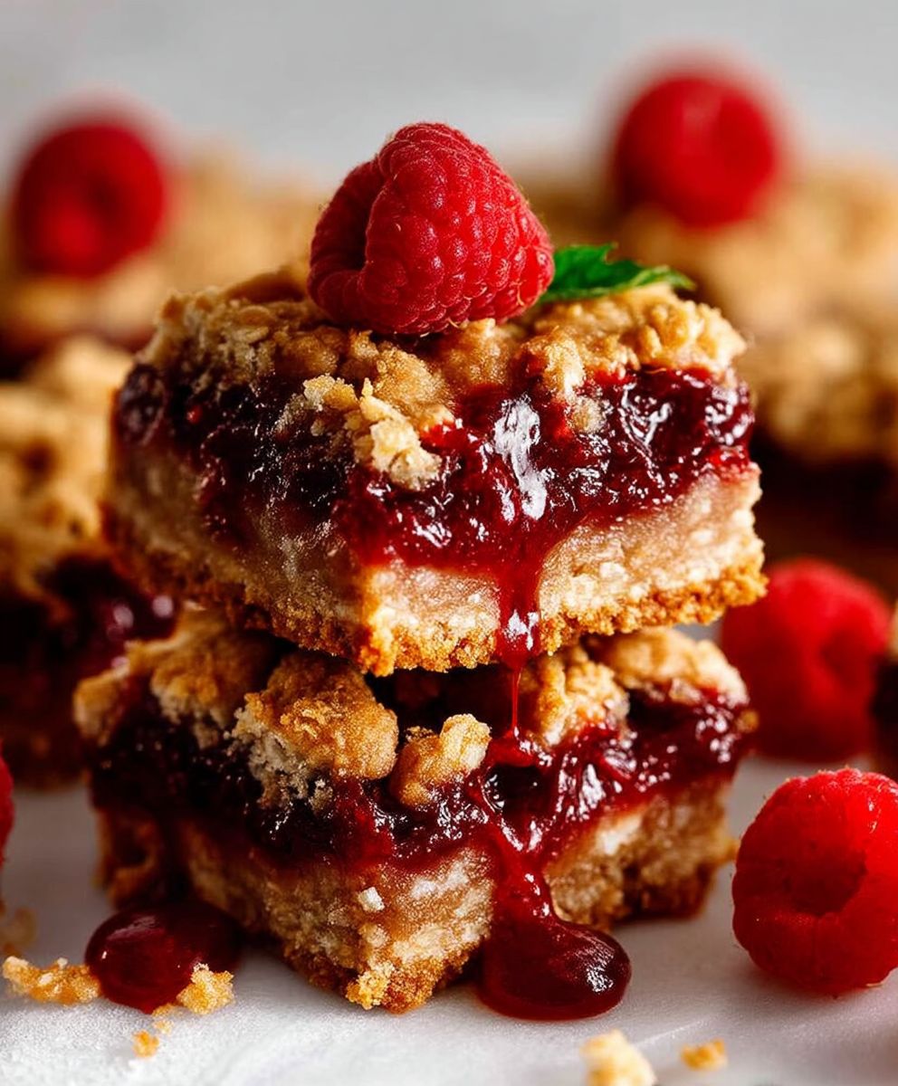 Raspberry Jam Oat Bars