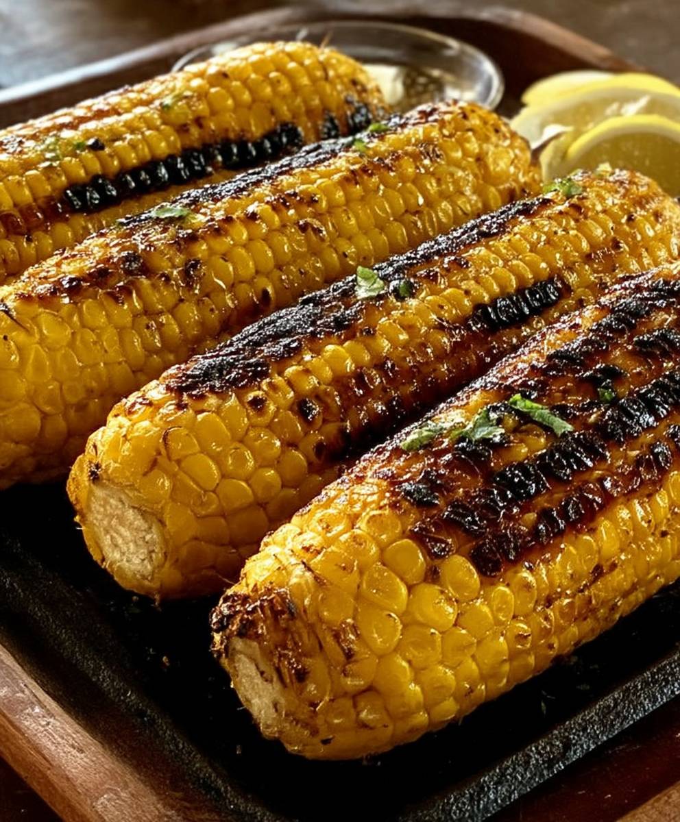 Grilled corn on the cob