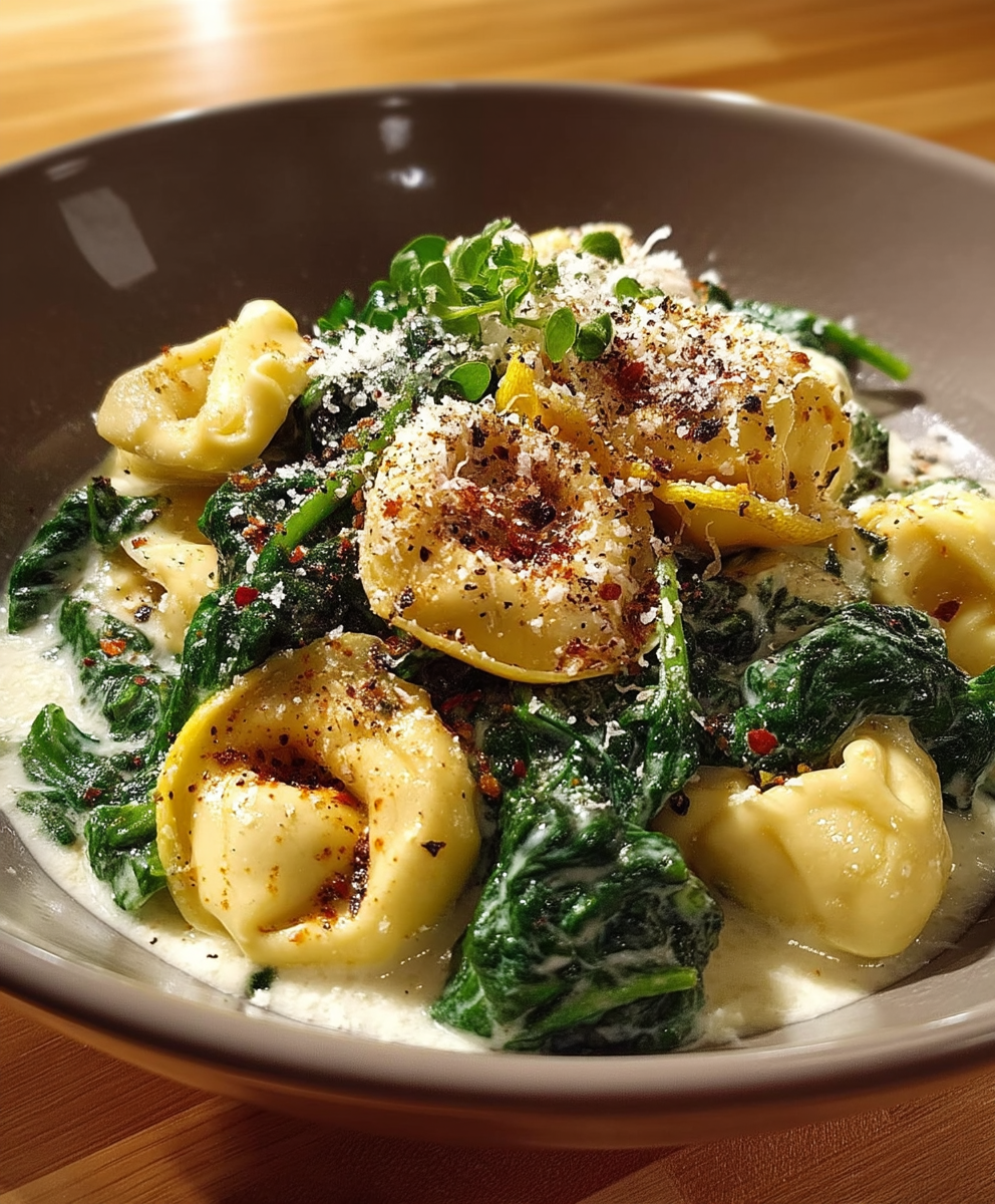 Creamy Lemon Spinach Tortellini
