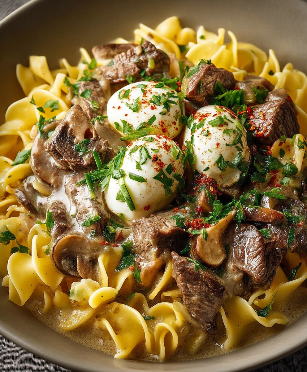Beef Stroganoff with Egg Noodles