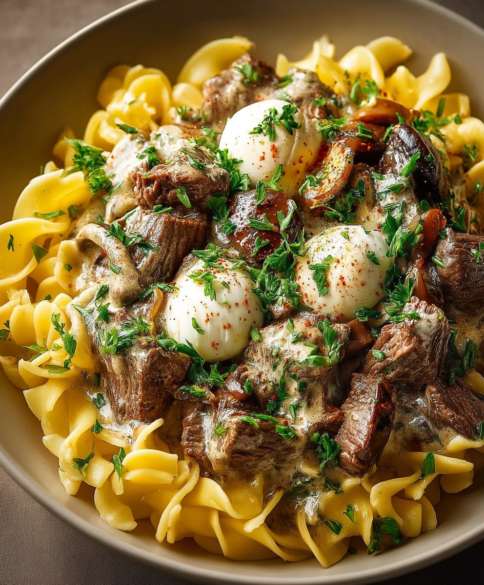 Beef Stroganoff with Egg Noodles