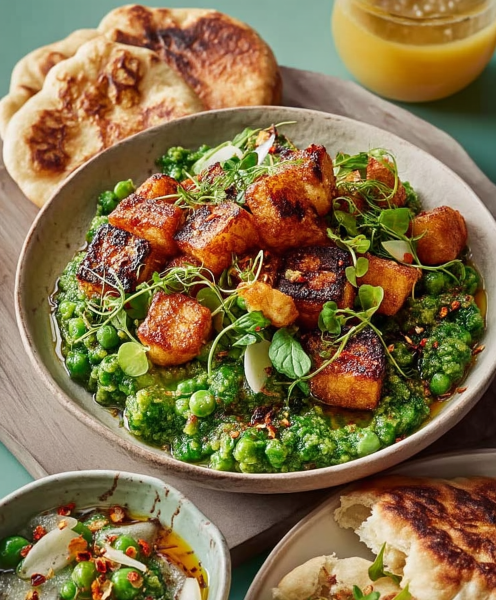 Watercress pea soup