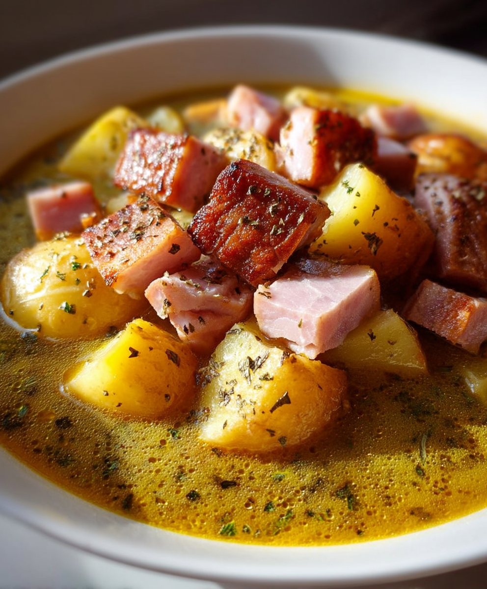 Slow Cooker Ham Potatoes