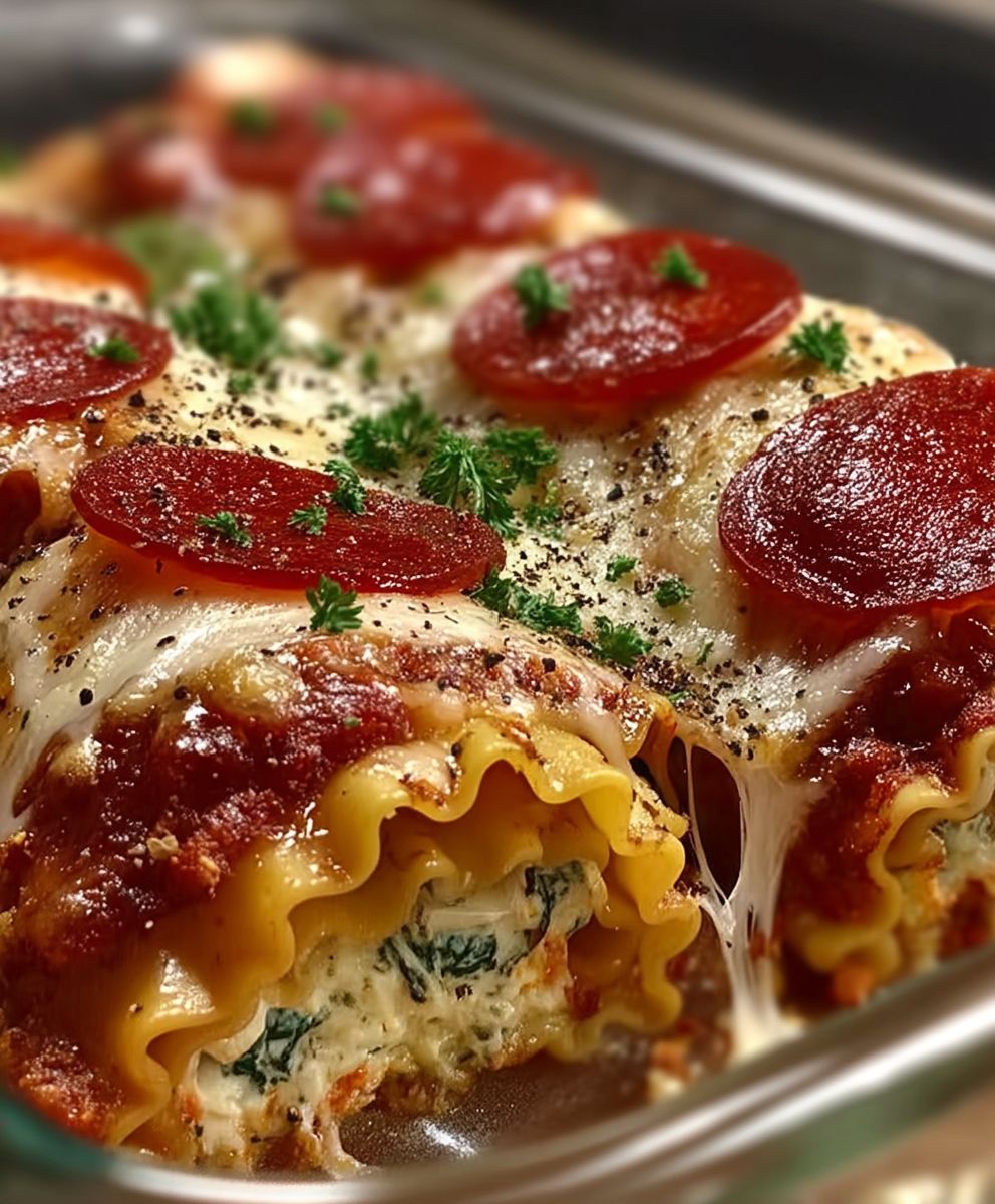 Spinach Lasagna Roll Ups