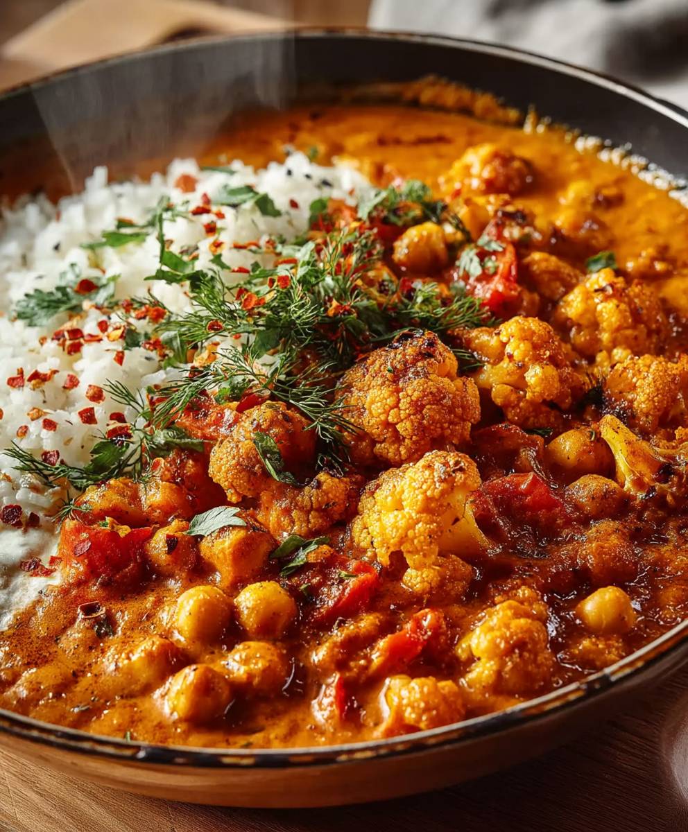 Tomato Chickpea Cauliflower Masala
