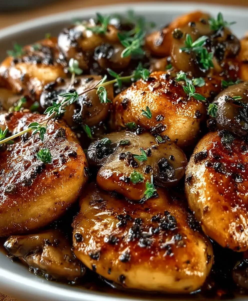 Black Pepper Chicken Mushrooms