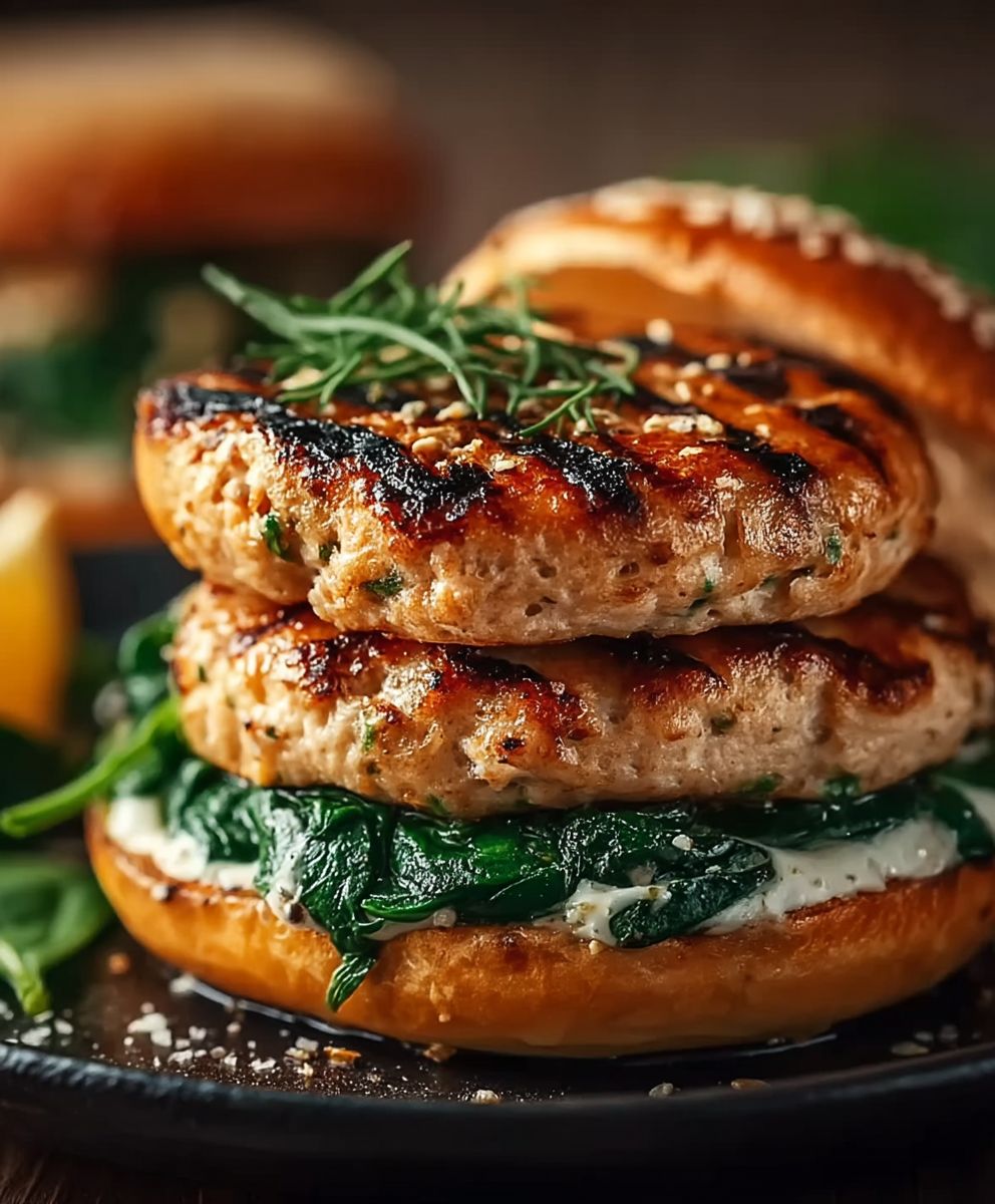 Spinach Chicken Burgers
