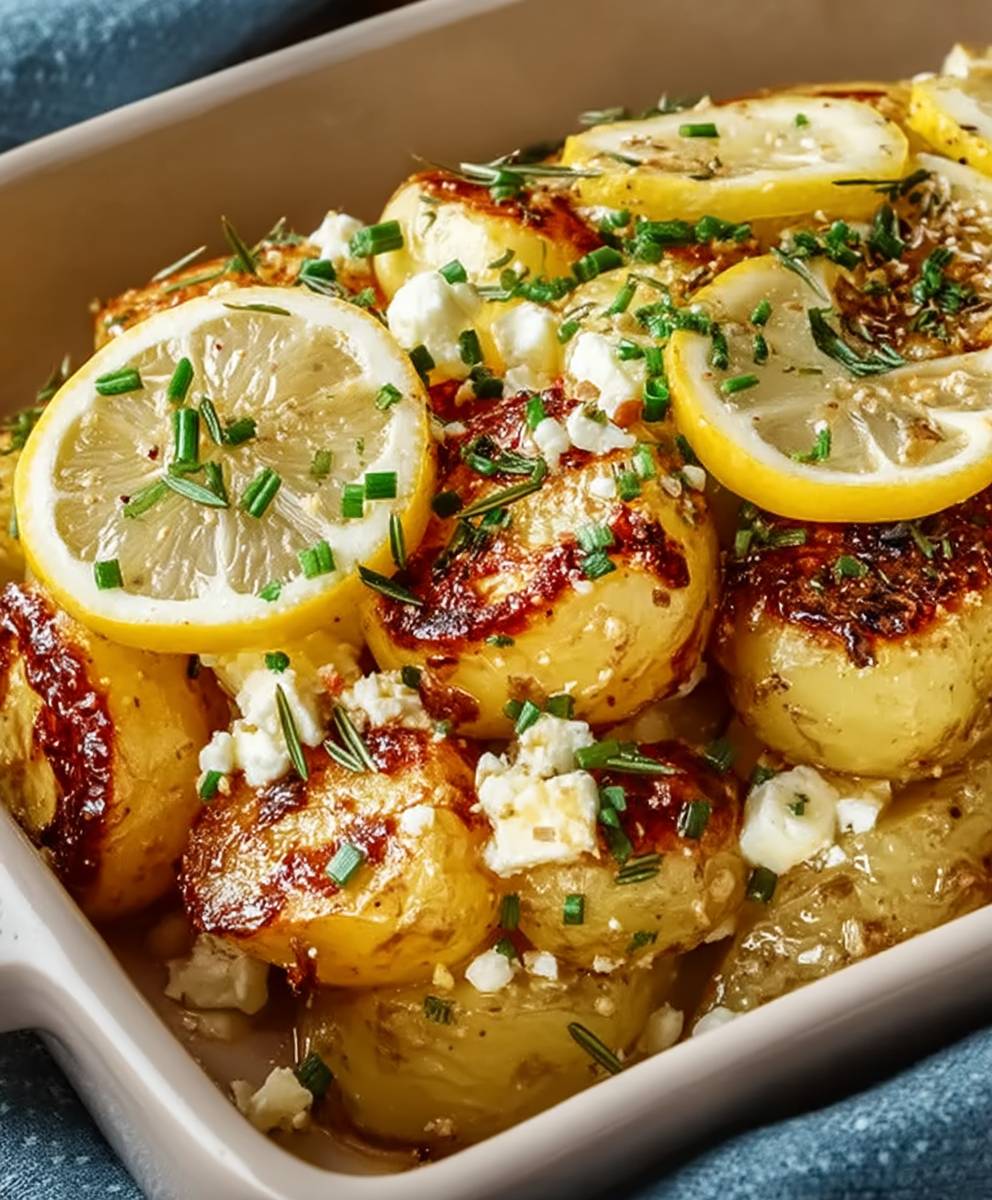 Baked Feta Potatoes Lemon