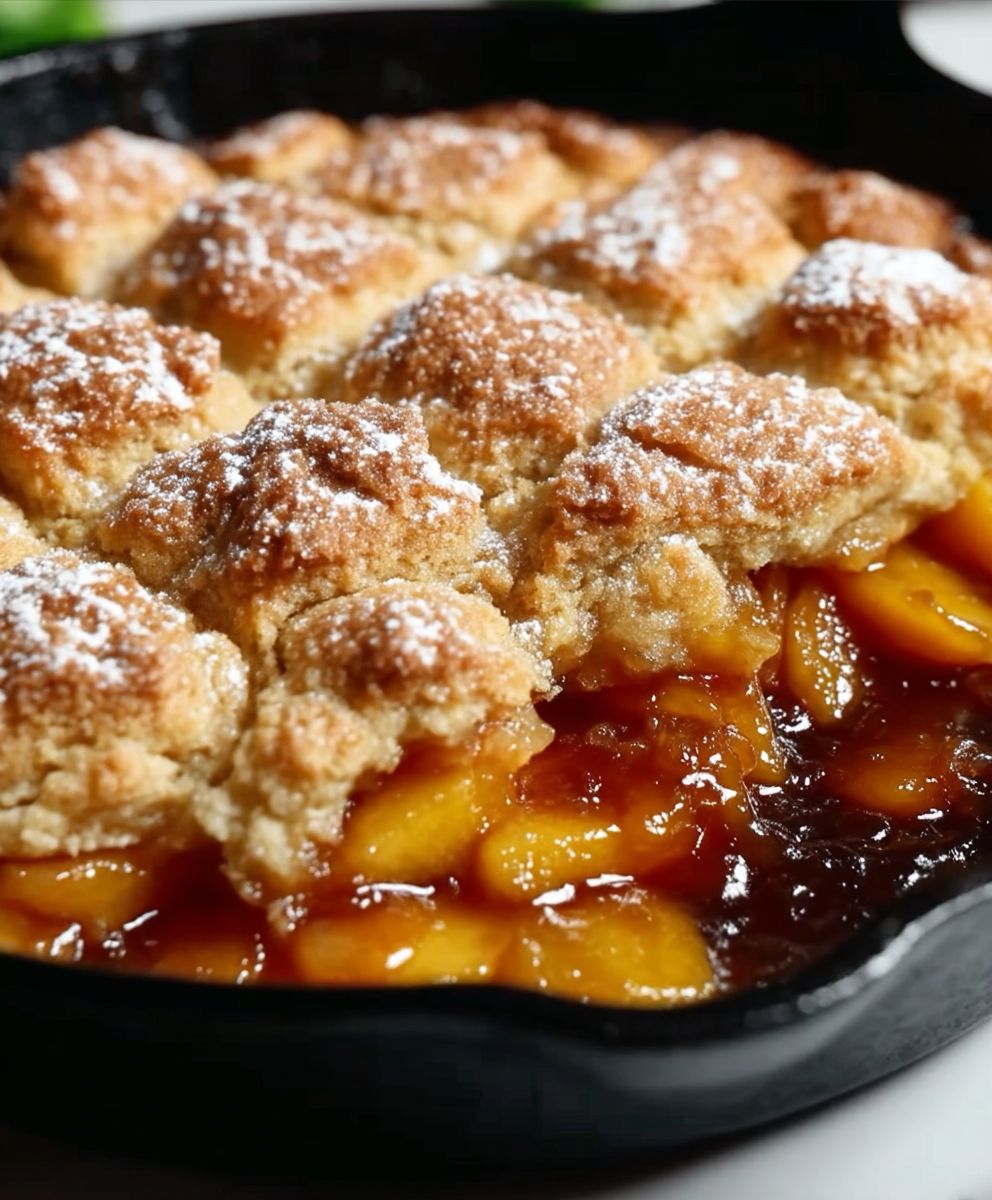 Peach Cobbler Cast Iron Skillet