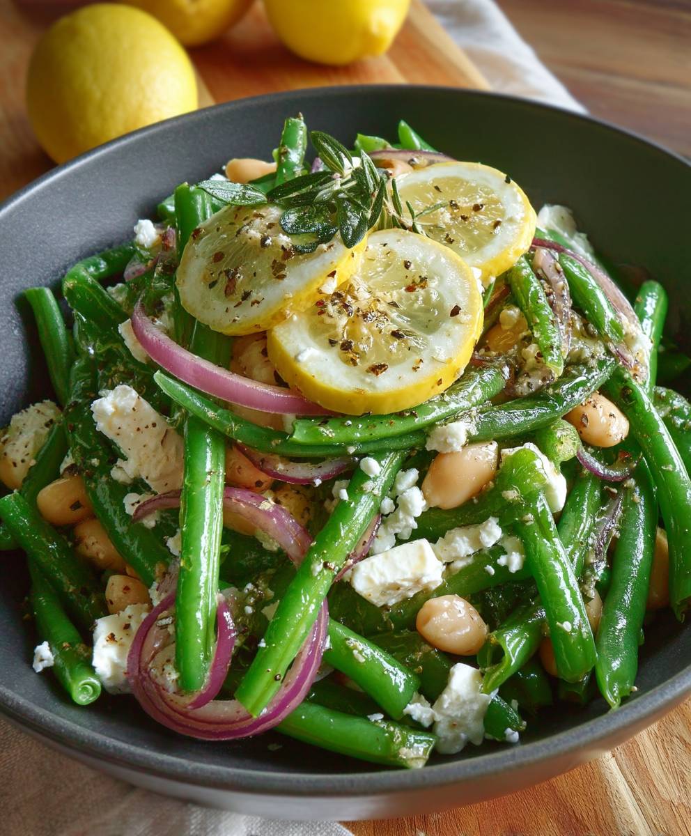 Lemon Feta Bean Salad