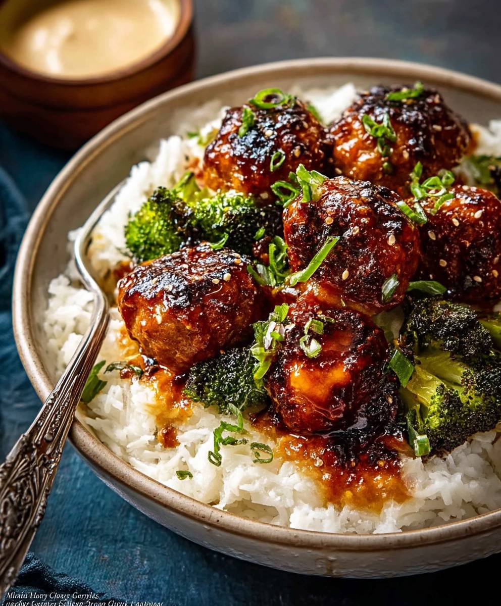 Honey Garlic Meatball Bake