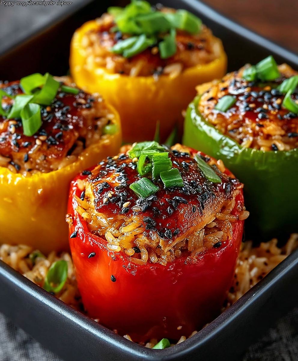 Teriyaki Chicken Stuffed Peppers