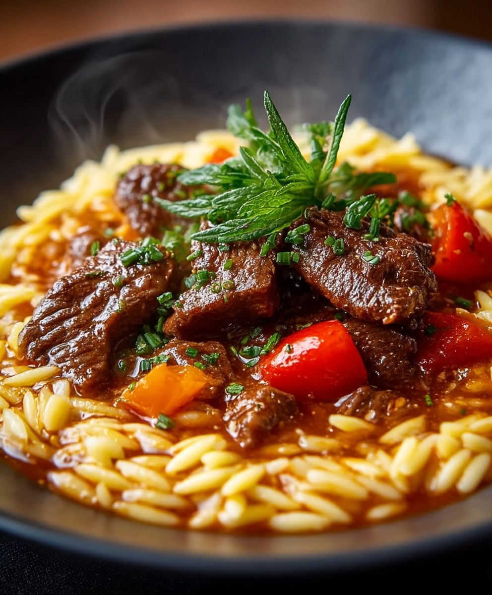 Greek Beef Stew Giouvetsi