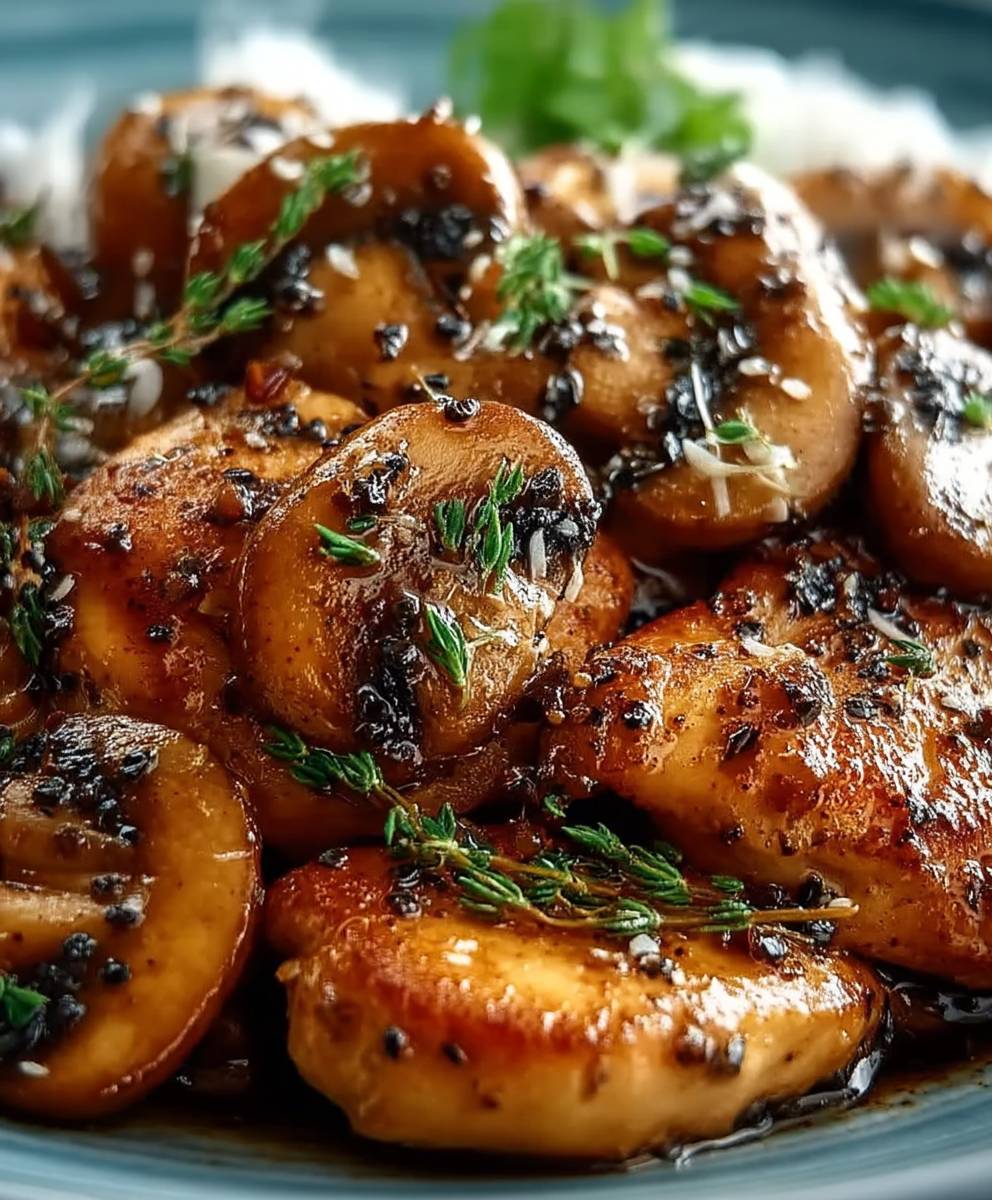 Black Pepper Chicken Mushrooms