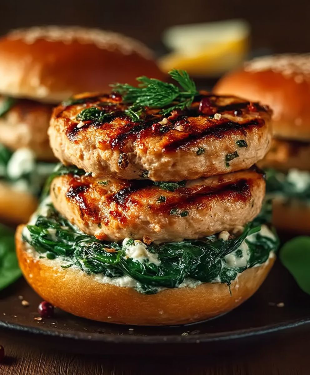 Spinach Chicken Burgers